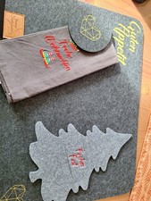 Platzset, Tischset Weihnachten Handmade , Stoffservietten, Bestecktasche ToP