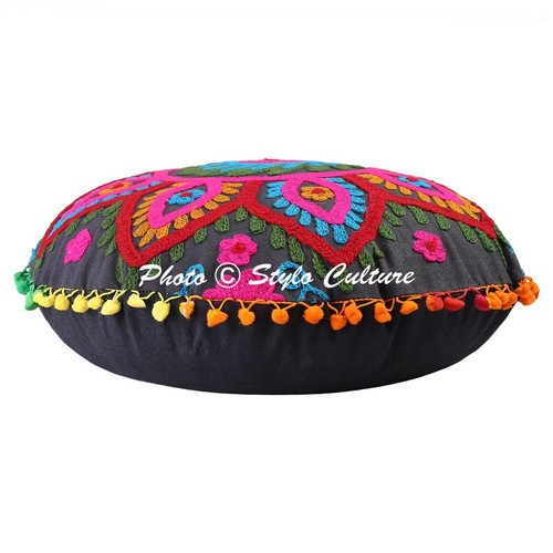 Indische blumen rund bestickt - indische,
