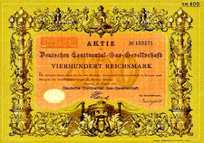 Lot 10 x Deutsche Continental-Gas Ges Dessau histor. Aktie 1927 Sachsen-Anhalt