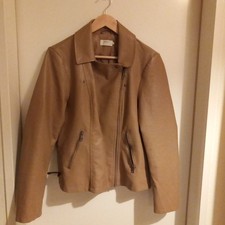 Lederimitatjacke von Only Gr. 38-40 L, nougat, Bikerstil, wie neu!