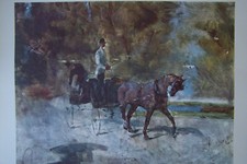 Henri Toulouse Lautrec Promenade du Matin dans le Bois de Bologne juwelblatt rar