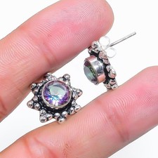 Mystischer Topas Edelstein Handarbeit 925 Sterling Silber Schmuck...