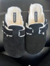 Black suede mule like - black, mule-like