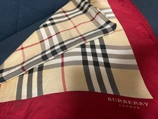 Burberry Seidentuch groß 86 cm × 86 cm kariert beige rot