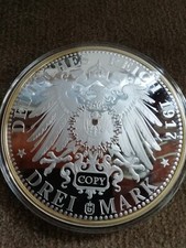 Medaille versilbert + vergoldet  "FRIEDRICH DER WEISE - DREI MARK"   100 mm 