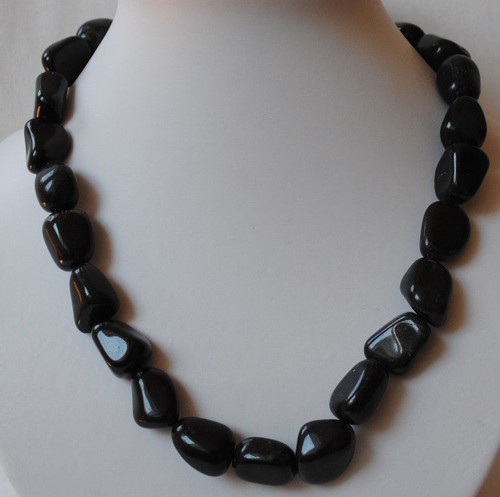 Schwarz onyx halskette - schwarz,
