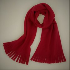 FLEECESCHAL  bordeaux 160 x 25 cm mit Fransen Schal Tuch Fleece rot Halstuch