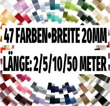 Gurtband 20mm (2cm) 2/5/10/50m Taschenband Hundehalsband Tachengurt 47 Farben