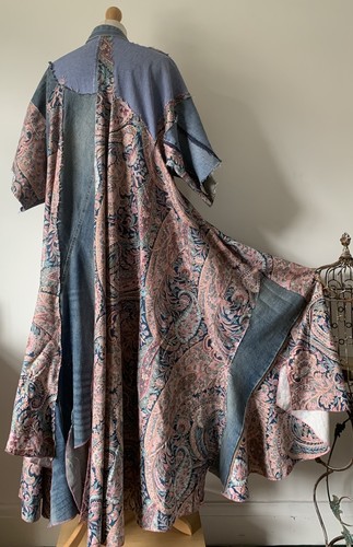 Kimono staubmantel upcycling - staubmantel,