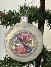 2522/24a 1x alter Christbaumschmuck Kugel Reflexkugel
