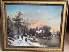 Ölgemälde H. Altermann "Winterabend", gerahmt, signiert, 90x70 o.R.