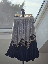 Flamenco-Rock für Mädchen + Münz-Rock, Größe 4, schwarz + weiß, Happy Dance