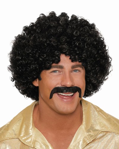 Afro perücke schwarz - schwarz, lockiges
