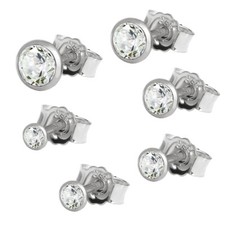 Einzel Ohrstecker Weißgold