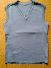 Herren Pullunder hellblau Retro Vintage 1980er Gr. M