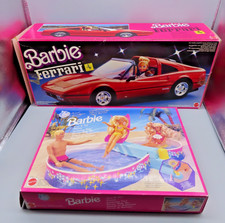 #SE4690#Vintage Barbie Ferrari 3136, Barbie swimming pool 67000 in OVP 80s RAR