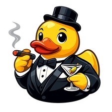3x Sticker Rubber Duck Tuxedo