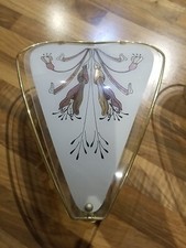 1+1  HONSEL Wandleuchten mit Glas- Ornamenten Vintage Lampe Leuchte Glas