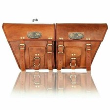 Tasche Braun Gewachst Ledertasche Sattel 2 Taschen Packtaschen USA Motorrad S...
