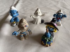 5 Figuren Schlümpfe Schleich Halloween Schlumpf Dracula Mumie Hexe Sammlung