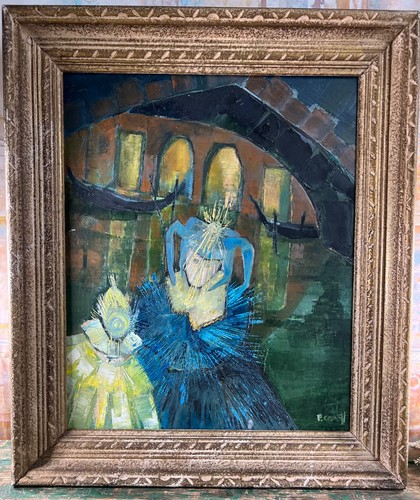 öl auf leinwand signiert - auf, p
