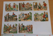  Oblaten Konvolut Märchen antik selten, groß, wunder schön 8 Bilder M & S ? rar