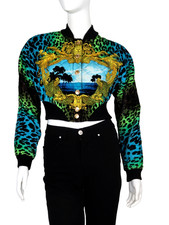 Versace for H&M Jacke Blouson Samt Leo-Print Jacket Velvet EUR 42 size US 12