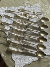 Besteck, versilbert Art Deco Jugendstil mit Monogramm ohne Besteckkasten.