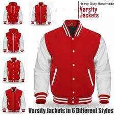 Red varsity letterman wool - red,