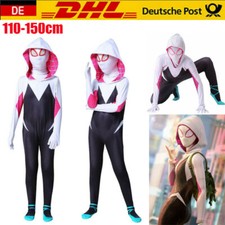 Kinder Mädchen Spider Gwen Stacy Kostüm Spiderman Cosplay Jumpsuit Bodysuit