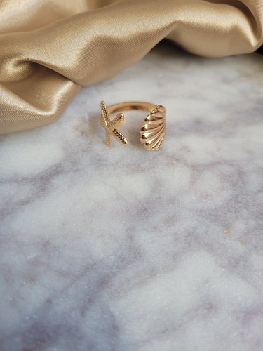 Gold sommer muschel ring - sommer,