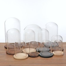 Glasglocke mit Holzsockel