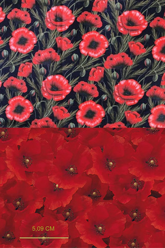 Crafts stoffe klassisch mohn - stoffe,