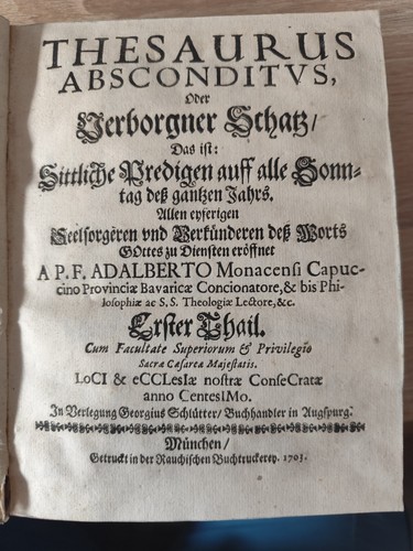 Altes predigtbuch 1703 - 1703, /