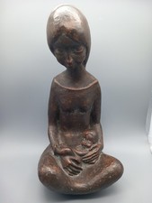 Achatit große Figur Mutter mit Kind Werkstätten Hans Schirmer Skulptur 32 cm 