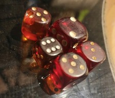 Bakelit WÜRFEL DDR 5 Stück