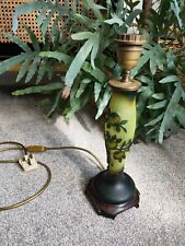 De Vianne Lampe ? Grüne Blumen Früchte ungeprüft 38 cm hoch Glas 