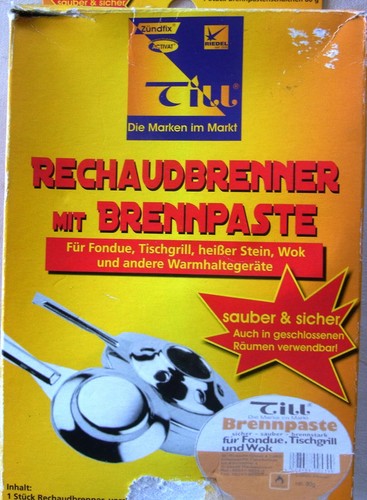 Rechaudbrenner mit brennpaste - rechaudbrenner,