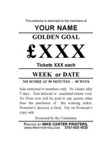 1 Satz Golden Goal Tickets -