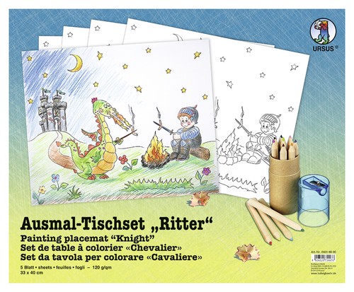 Ursus ausmal tischset ritter - ausmal-tischset,