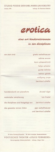 Programmheft erotica eine art - programmheft,