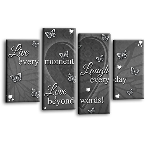 Liebe herz wandbild silber - herz,