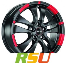Ronal R59 jetblack matt-red rim 7x16" ET25 LK4 108 ML 65.03 Alufelgen 16 Zoll
