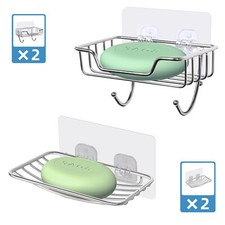 2X Seifenhalter Seifenablage Seifenschale seifenspender ohne Bohren Edelstahl