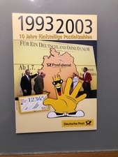 Sammelkarte 10 Jahre fünfstellige Postleitzahlen mit 5 er Block !!!!