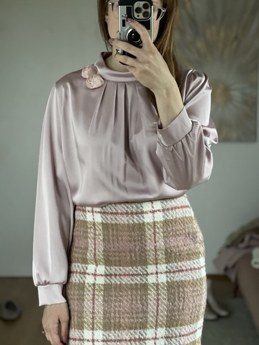 Fliederfarbene satin bluse - satin,