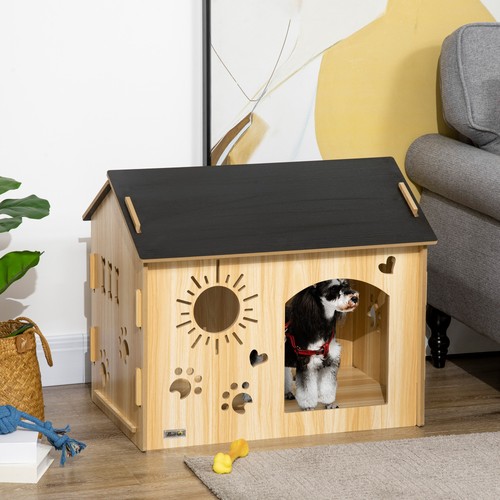 Pawhut hundehütte aus - hundehütte, holz