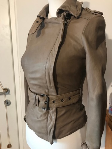 Muubaa lederjacke mit - lederjacke, gürtel