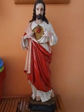 Alte Große Gips Figur Jesus