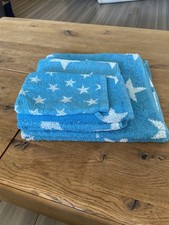 My Home Handtuch Set 4-tlg. Frottee Blau Duschtuch Handtuch Gästetuch Waschla